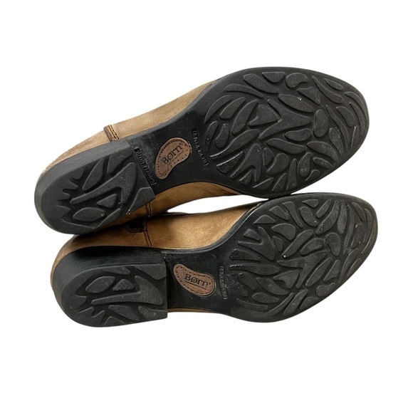 Born Brown Tan 7 Leather Distressed Western Cowboy Boho Comfort Ankle Boots - Picture 8 of 12